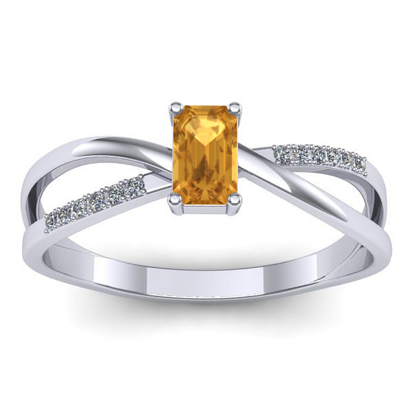 Inel de logodna cu citrin dreptunghiular