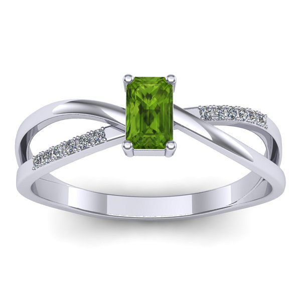 Inel cu peridot dreptunghiular