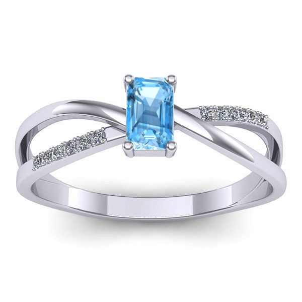 Inel de logodna cu topaz blue dreptunghiular