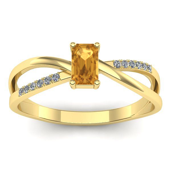 Inel de logodna cu citrin dreptunghiular