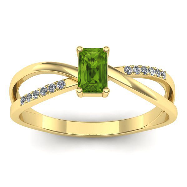 Inel logodna cu peridot dreptunghiular
