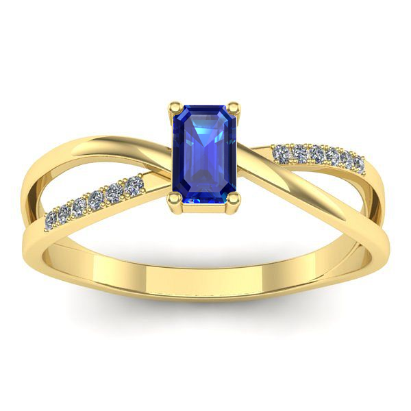 Inel cu safir dreptunghiular