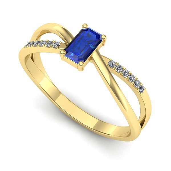 Inel din aur galben cu safir