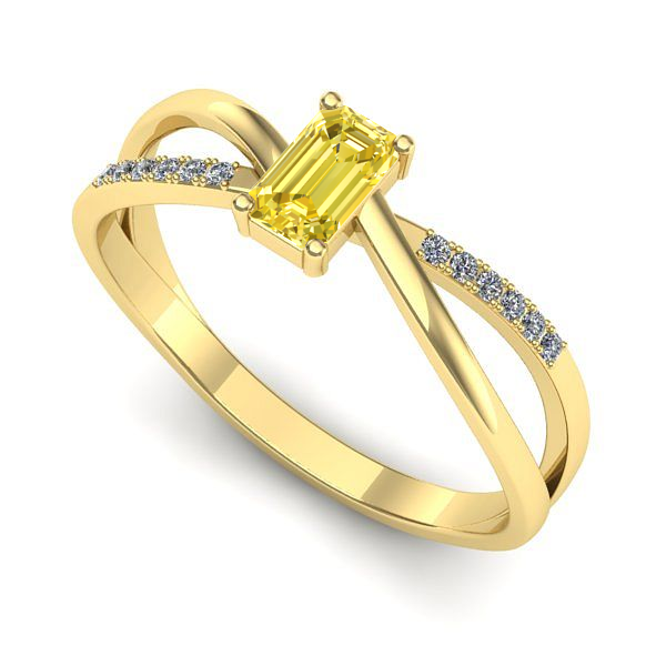 Inel de logodna din aur galben cu safir galben