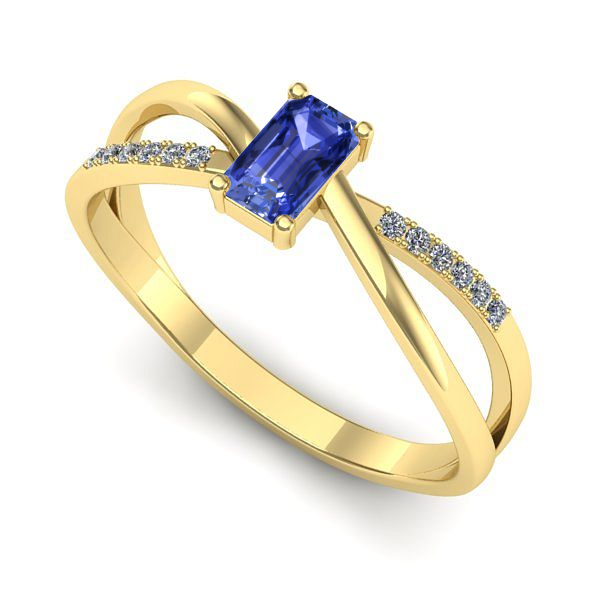 Inel din aur galben cu tanzanit