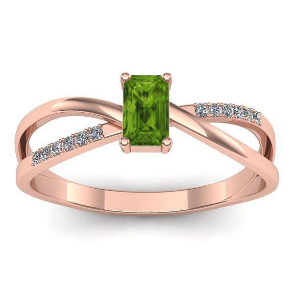Inel cu peridot dreptunghiular