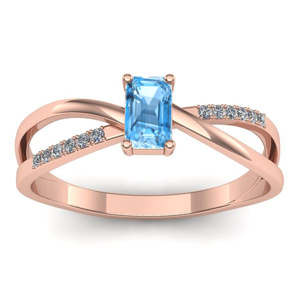 Inel cu topaz blue dreptunghiular