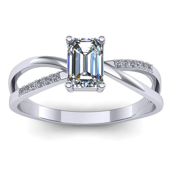 Inel de logodna cu diamant emerald cut