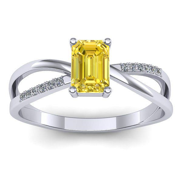 Inel de logodna cu safir galben dreptunghiular