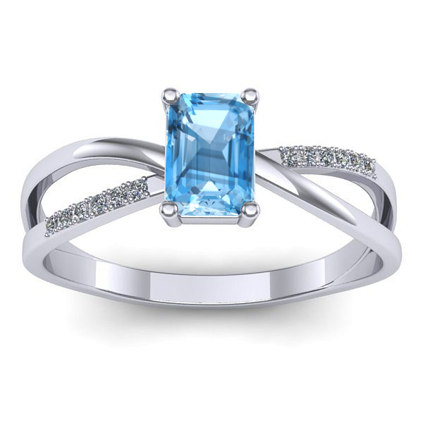 Inel logodna cu topaz blue dreptunghiular