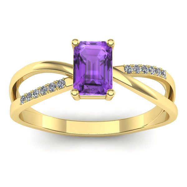 Inel cu ametist dreptunghiular