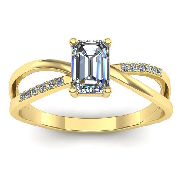 Inel de logodna cu diamant emerald cut