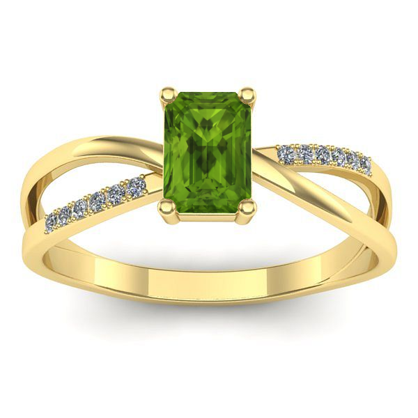 Inel cu peridot dreptunghiular