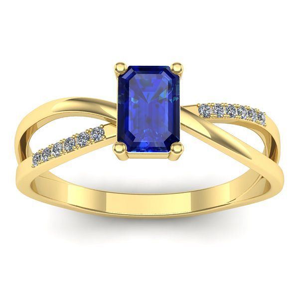 Inel cu safir dreptunghiular