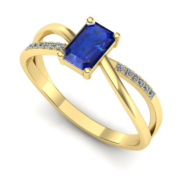 Inel din aur galben cu safir