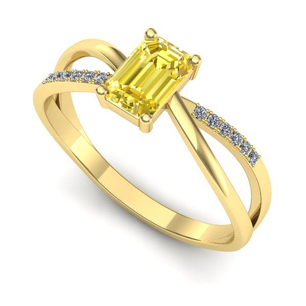 Inel de logodna din aur galben cu safir galben