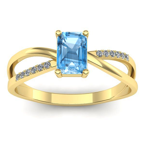 Inel cu topaz blue dreptunghiular