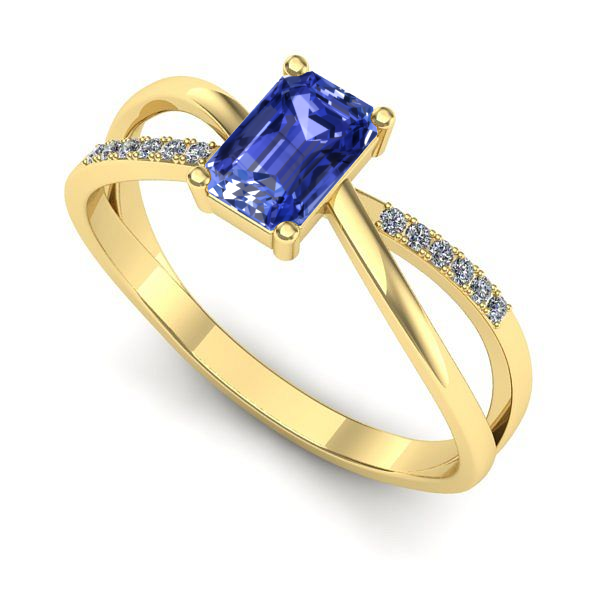 Inel din aur galben cu tanzanit