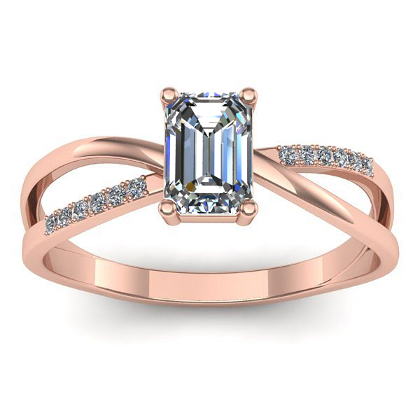 Inel de logodna cu diamant emerald cut