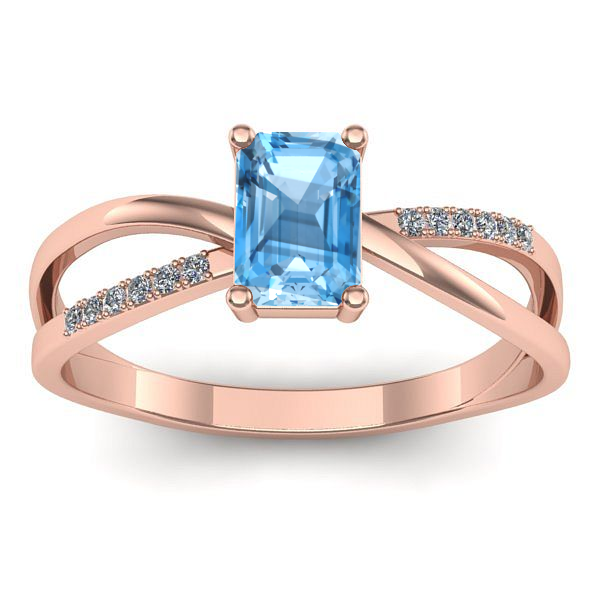 Inel logodna cu topaz blue dreptunghiular