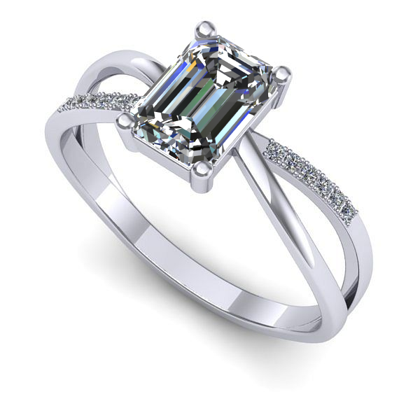 Inel logodna din aur alb cu diamant de laborator