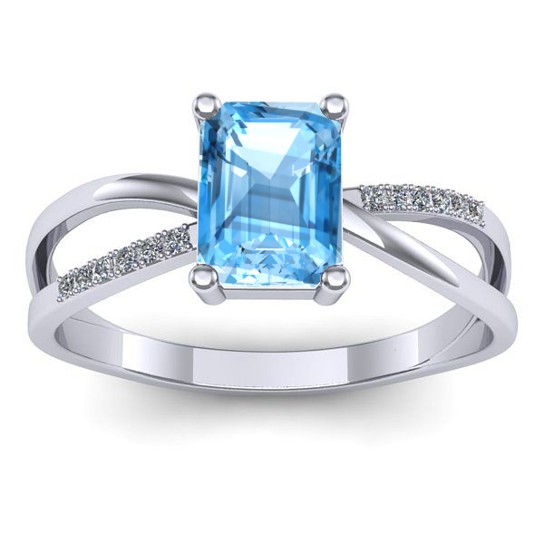 Inel de logodna cu topaz blue dreptunghiular
