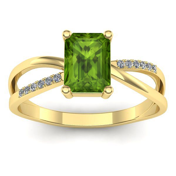Inel cu peridot dreptunghiular