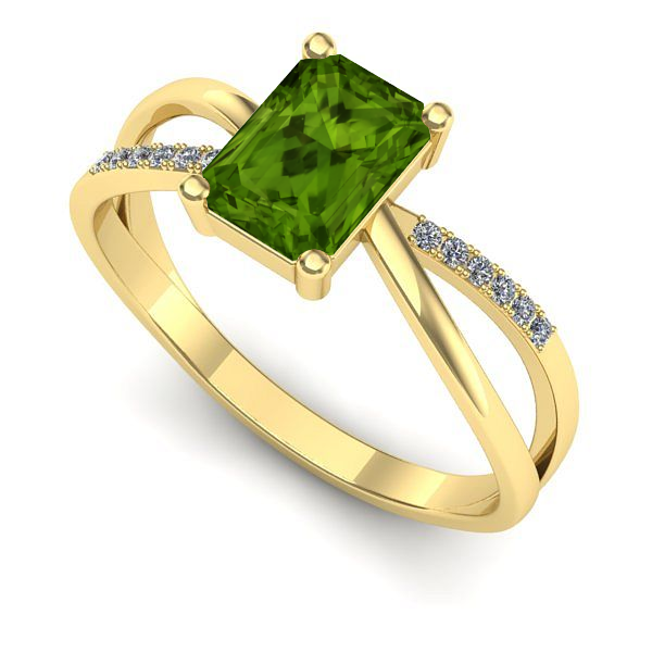 Inel de logodna din aur galben cu peridot