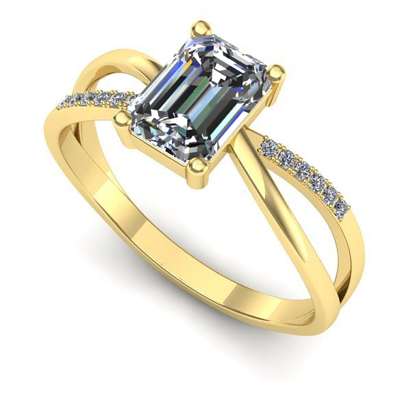 Inel de logodna din aur galben cu diamant de laborator