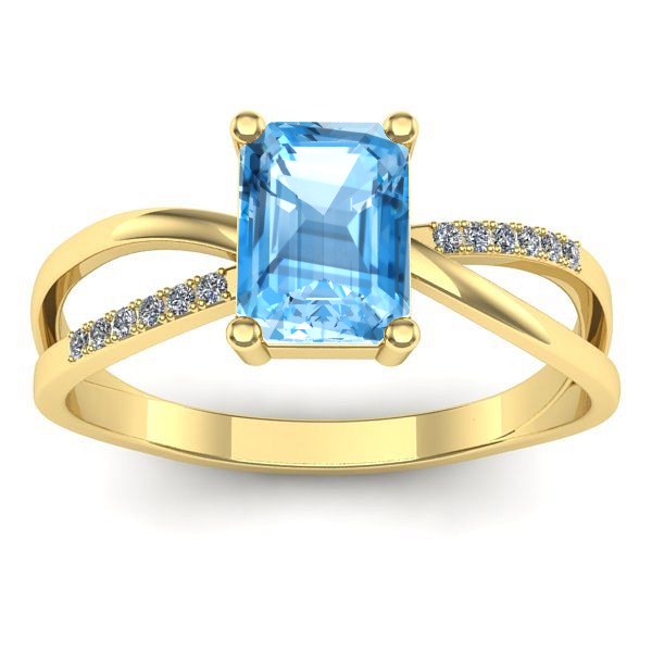 Inel logodna cu topaz blue dreptunghiular