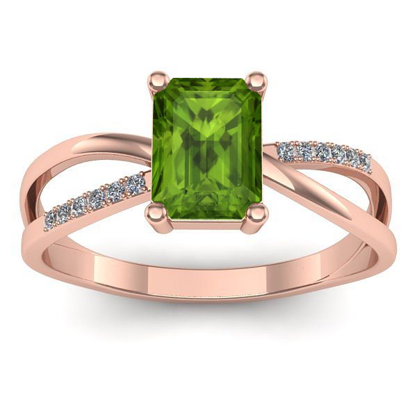 Inel logodna cu peridot dreptunghiular