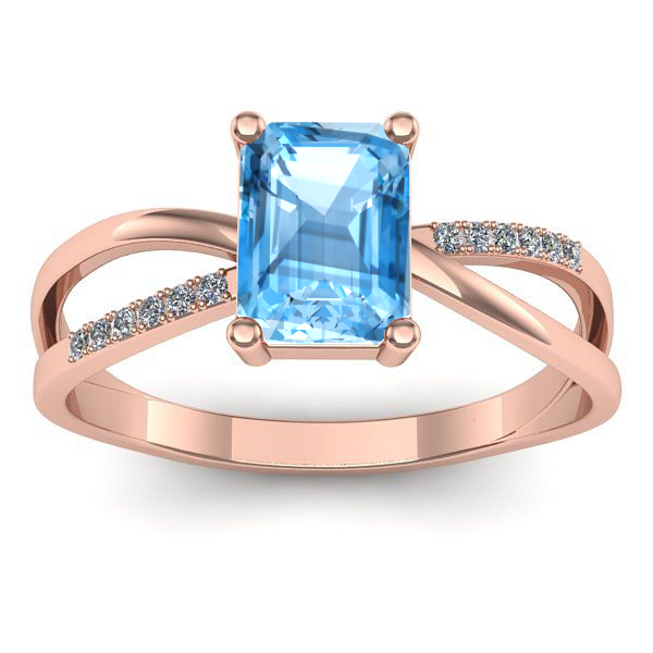 Inel de logodna cu topaz blue dreptunghiular