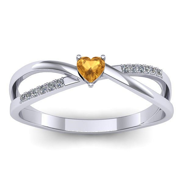 Inel cu citrin inima