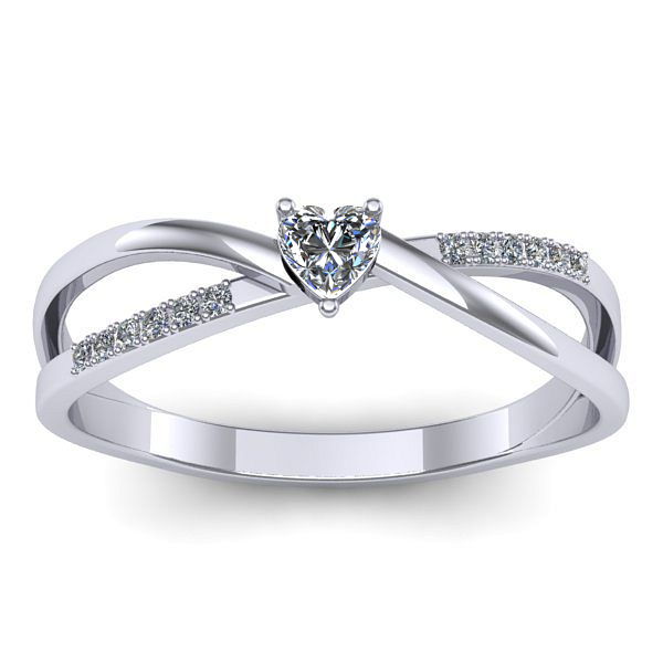 Inel logodna cu diamant inima