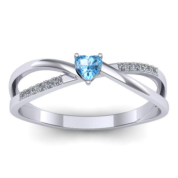 Inel cu topaz blue inima