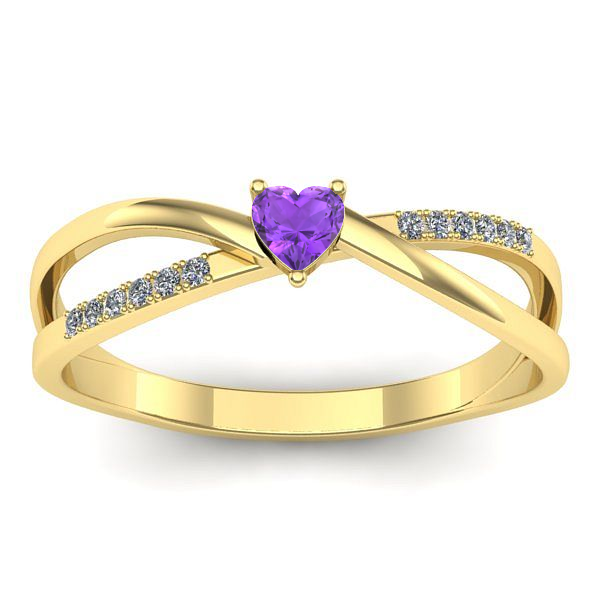 Inel de logodna cu ametist inima