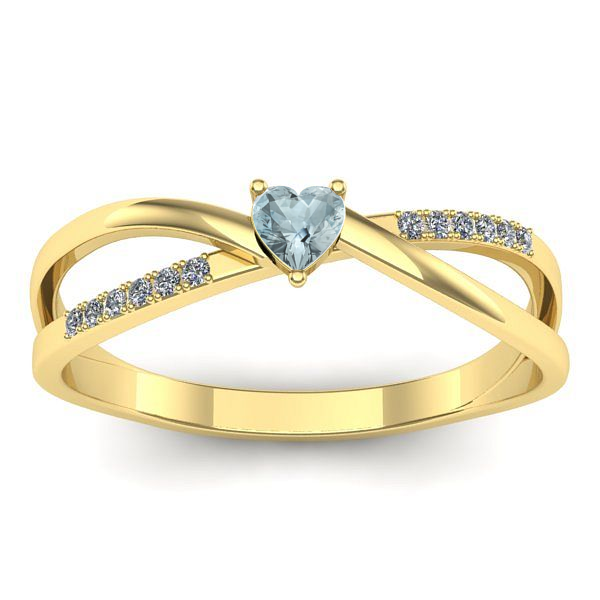 Inel logodna cu aquamarin inima