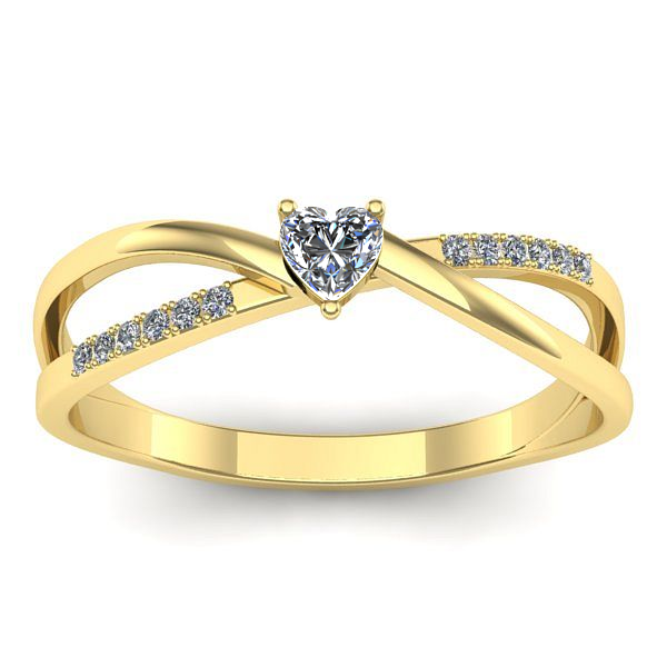 Inel cu diamant inima