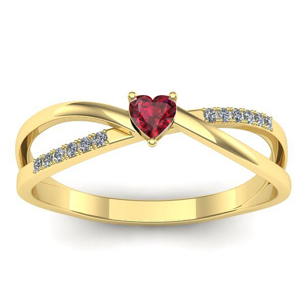 Inel de logodna cu rubin inima