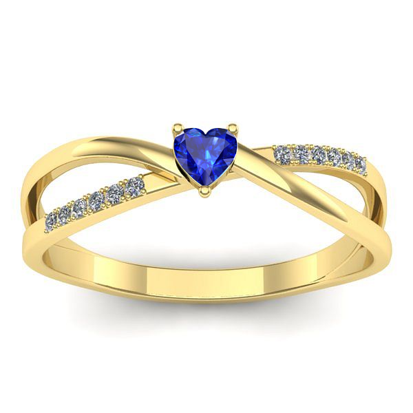 Inel de logodna cu safir inima