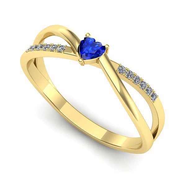 Inel din aur galben cu safir