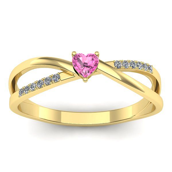 Inel de logodna cu safir roz inima