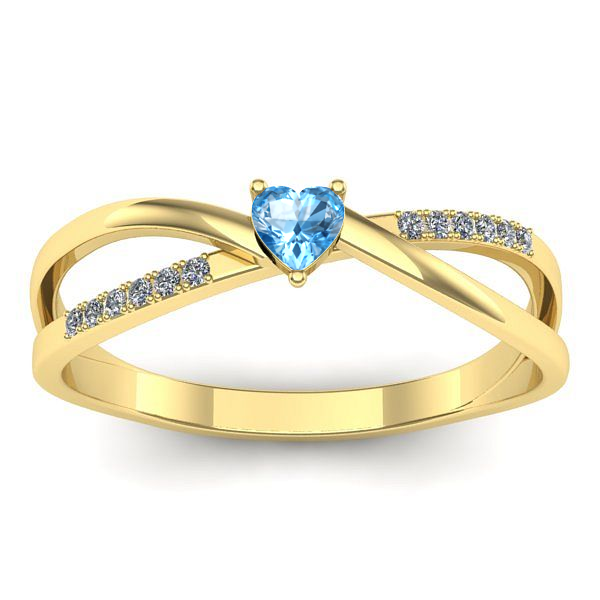Inel de logodna cu topaz blue inima