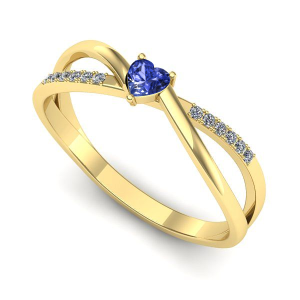 Inel din aur galben cu tanzanit