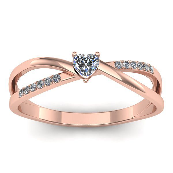 Inel de logodna cu diamant inima