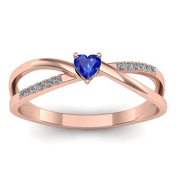 Inel cu safir inima