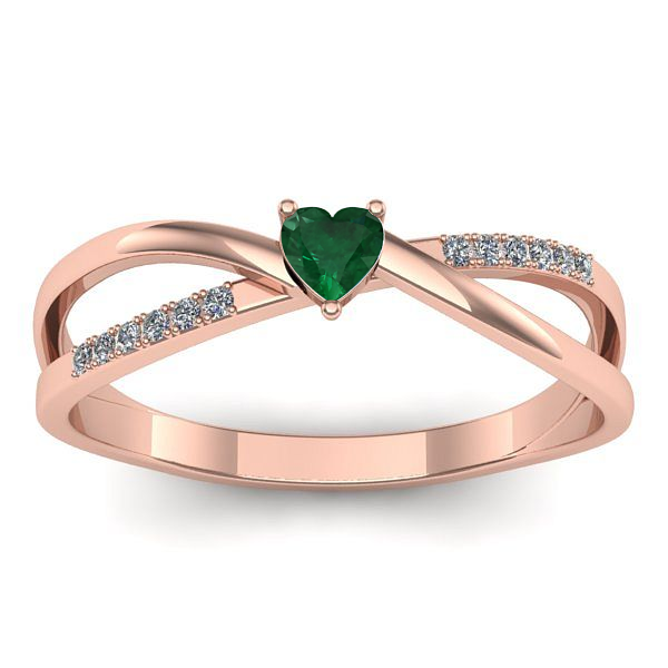 Inel cu smarald inima