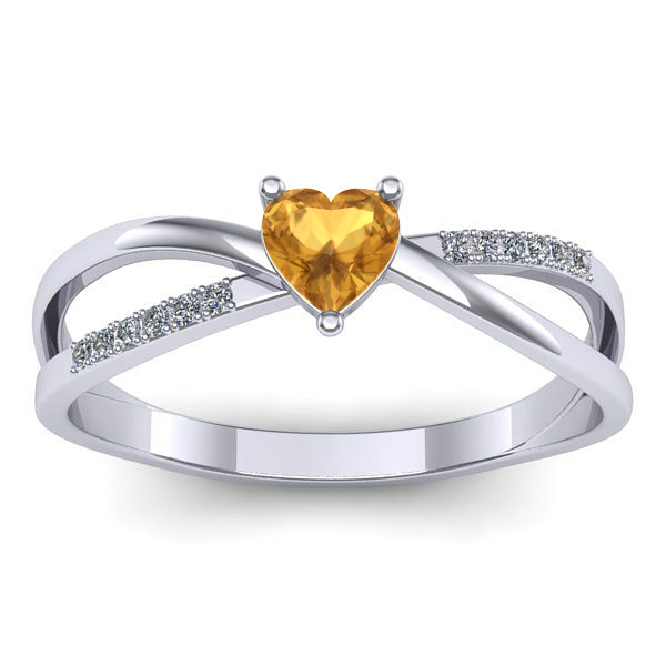 Inel de logodna cu citrin inima