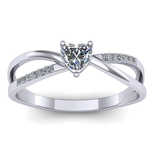 Inel logodna cu safir alb inima