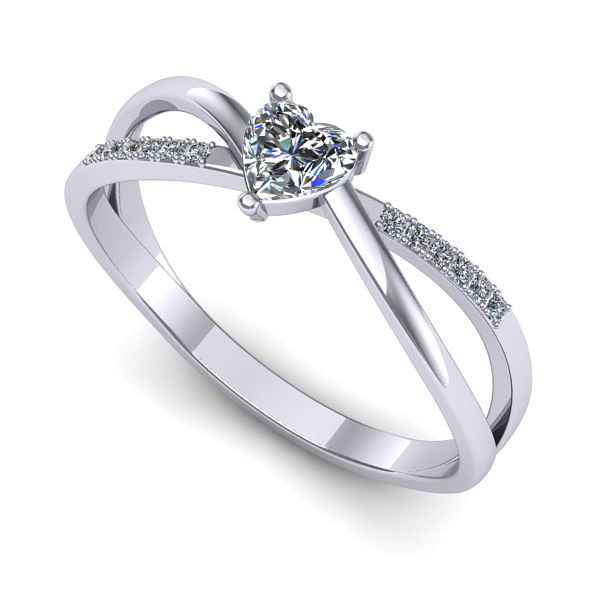 Inel din aur alb cu safir alb